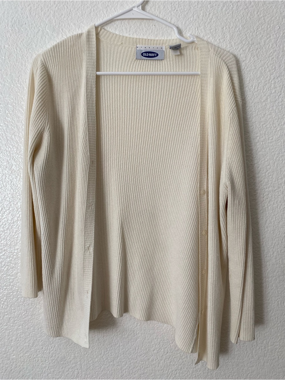 Old Navy Ivory Ribbed Open-Front Cardigan